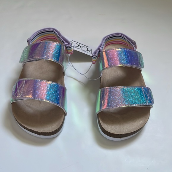 The Children Place, Holographic silver sandals, size 9. 100% faux leather - Picture 4 of 17